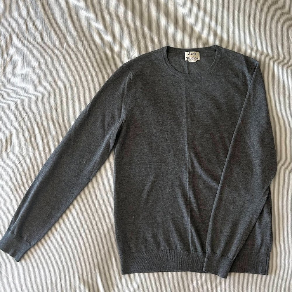 Acne Studios Grey Merino Wool Sweater, Size M